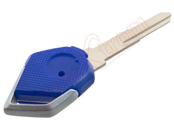 Producto genérico - Llave fija color azul con hueco para transponder para motocicletas Kawasaki, con espadín guía derecha